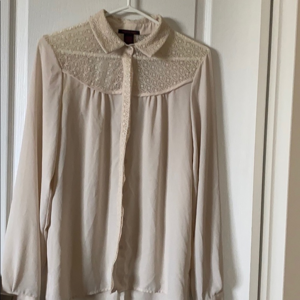 Beige lace blouse